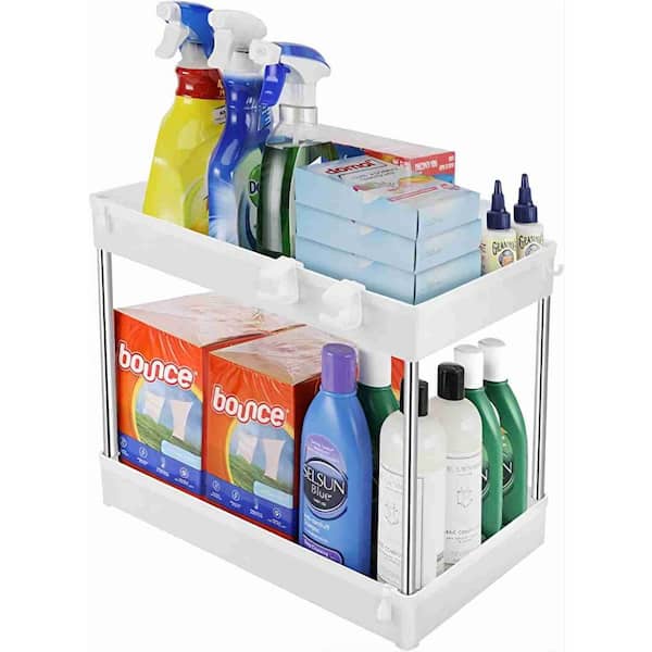 Dyiom Under Sink Organizer, 2-Tier Bathroom Cabinet Organizer, (White) Pantry  Organizers B0B9S6BN38 - The Home Depot