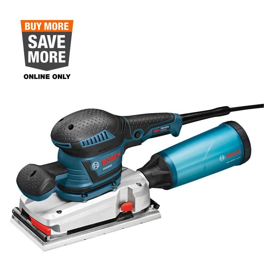 Bosch 3.4 Amp 1/2 in. Corded Electric Finishing Orbital Sander Kit with Vibration Control for 4.5 in. x 9 in. Sheets