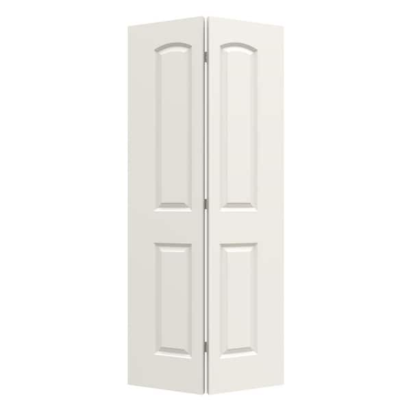 JELD-WEN 36 in. x 80 in. Caiman Primed Smooth Molded Composite MDF Closet Bi-Fold Door