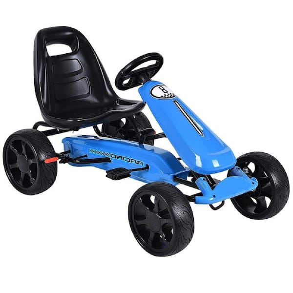 HONEY JOY 10 in. Go Kart Kids Bike Ride on Toys with 4 Wheels and Adjustable Seat Blue