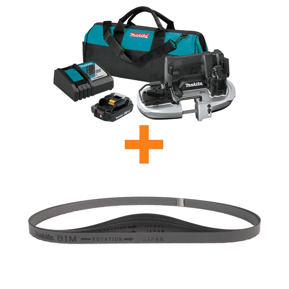 18V LXT Sub-Compact Brushless Band Saw Kit with 28-3/4 in. 18 TPI Bi-Metal Portable Band Saw Blade (5Pk) -  Makita, XBP05R1B-E08741