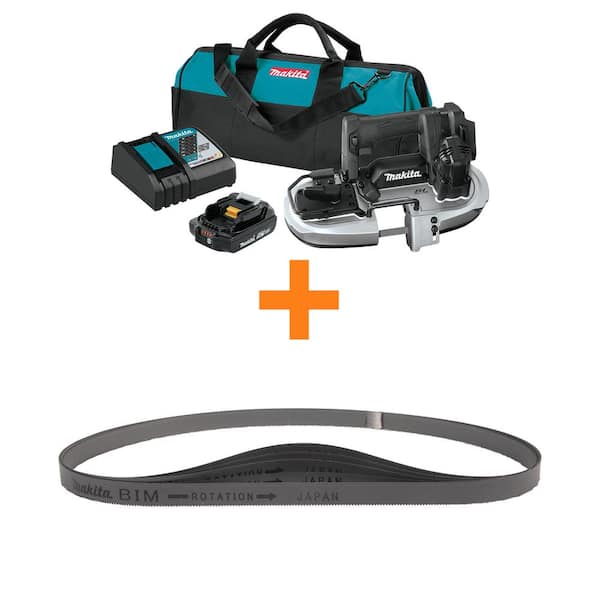 Makita 18V LXT Sub-Compact Brushless Band Saw Kit with 28-3/4 in. 18 TPI Bi-Metal Portable Band Saw Blade (5Pk)