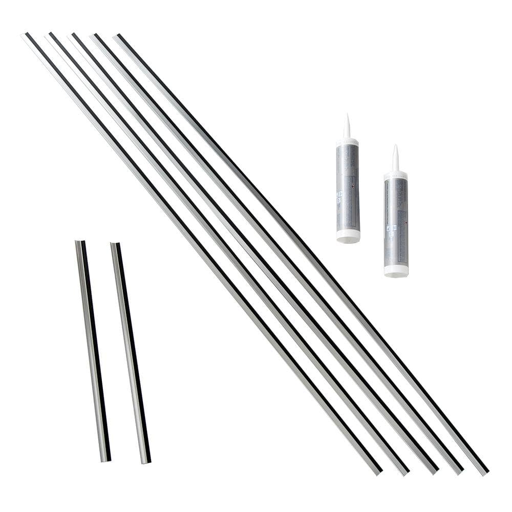 Brushed Aluminum Textured Vinyl Backsplash Kit, 24" x 18"