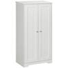 HOMCOM Kitchen Pantry White Freestanding Cupboard with 2-Doors, Adjustable Shelves for Living Room, Dining Room and Bedroom 838-330V00WT
