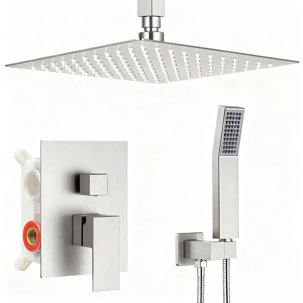 Single Handle 2-Spray Shower Faucet 1.8 GPM with Pressure Balance, Thermostatic, Anti-Scald in Brushed Nickel price history on PriceWatchPro
