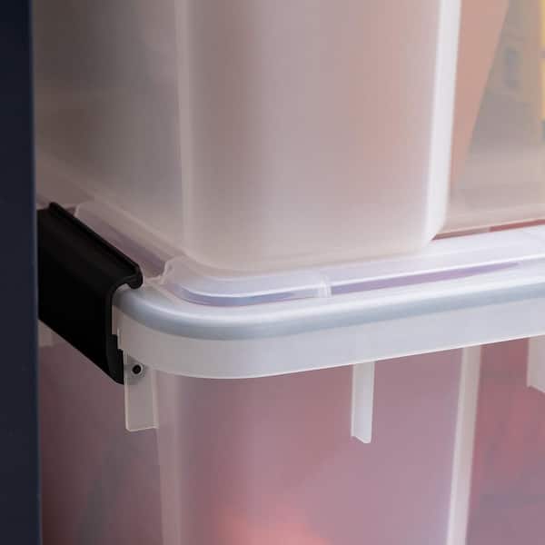 IRIS USA 4Pack 46.6qt WEATHERPRO Airtight Plastic Storage Bin with