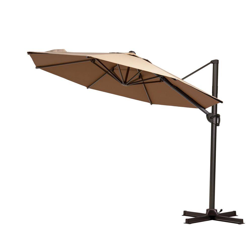 10 ft. x 10 ft. Patio Cantilever Umbrella, Heavy-Duty Frame Umbrella in Tan price history on PriceWatchPro