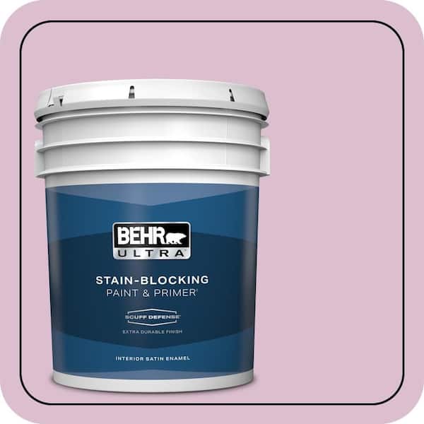 BEHR ULTRA 5 gal. #690C-3 Delicate Bloom Extra Durable Satin Enamel Interior Paint & Primer