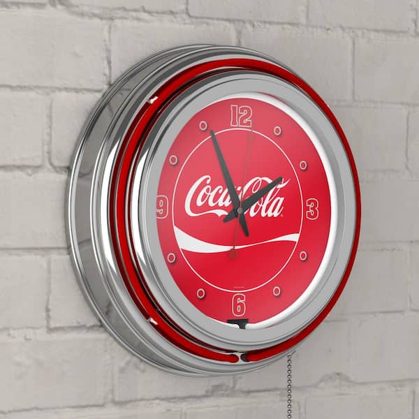 Coca-Cola Red Logo Lighted Analog Neon Clock COKE8DR-HD - The Home