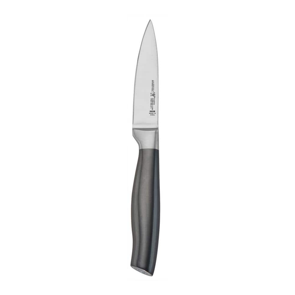 HENCKELS Graphite 13-Piece Knife Set with Block, Kitchen Knife Sharpener, Chef Knife, Steak Knife, Black, Stainless Steel