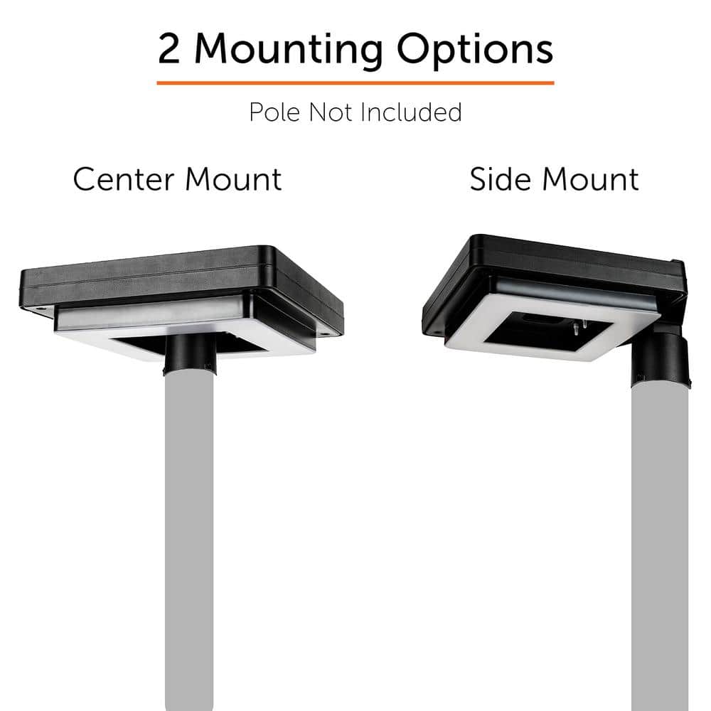 Black Aluminum Modern LED Solar Lamp Post Light
