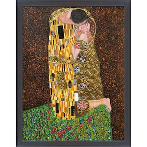 The Kiss (Full View - Luxury Line) by Gustav Klimt Gallery Black Framed People Oil Painting Art Print 40 in. x 52 in.