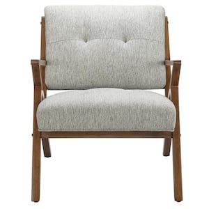 Rocket Light Grey Tufted Lounge Arm Chair