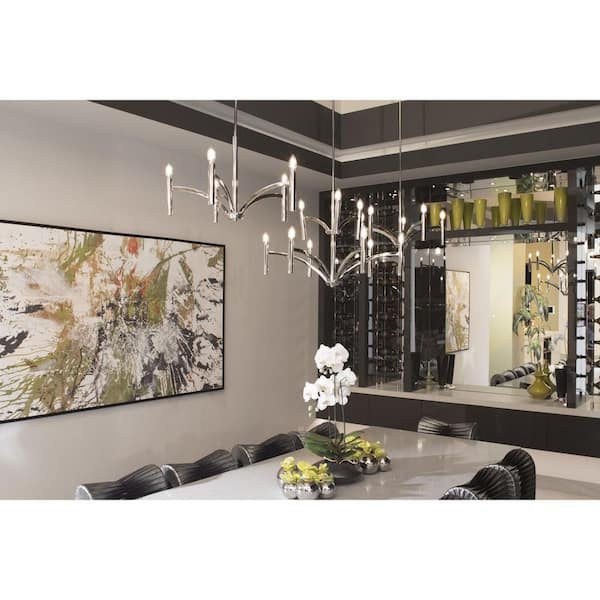 Progress Lighting Draper Collection 5-Light Polished Nickel Luxe Chandelier Light