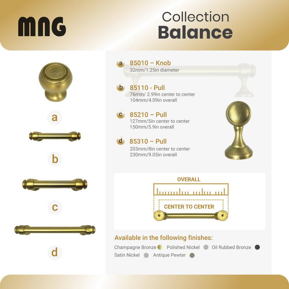 Polished Nickel Round Cabinet Knob with Mounting Hardware