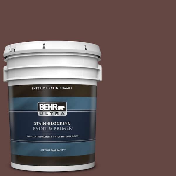BEHR ULTRA 5 gal. #PMD-62 Black Plum Satin Enamel Exterior Paint & Primer