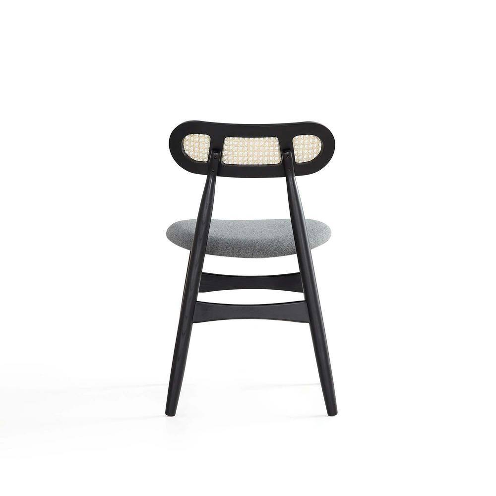 Gray and Black 7-Piece Wood Dining Set with Oval Back Chairs