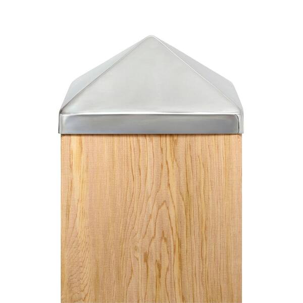 Protectyte 8 in. x 8 in. Stainless Steel Pyramid Slip Over Fence Post Cap