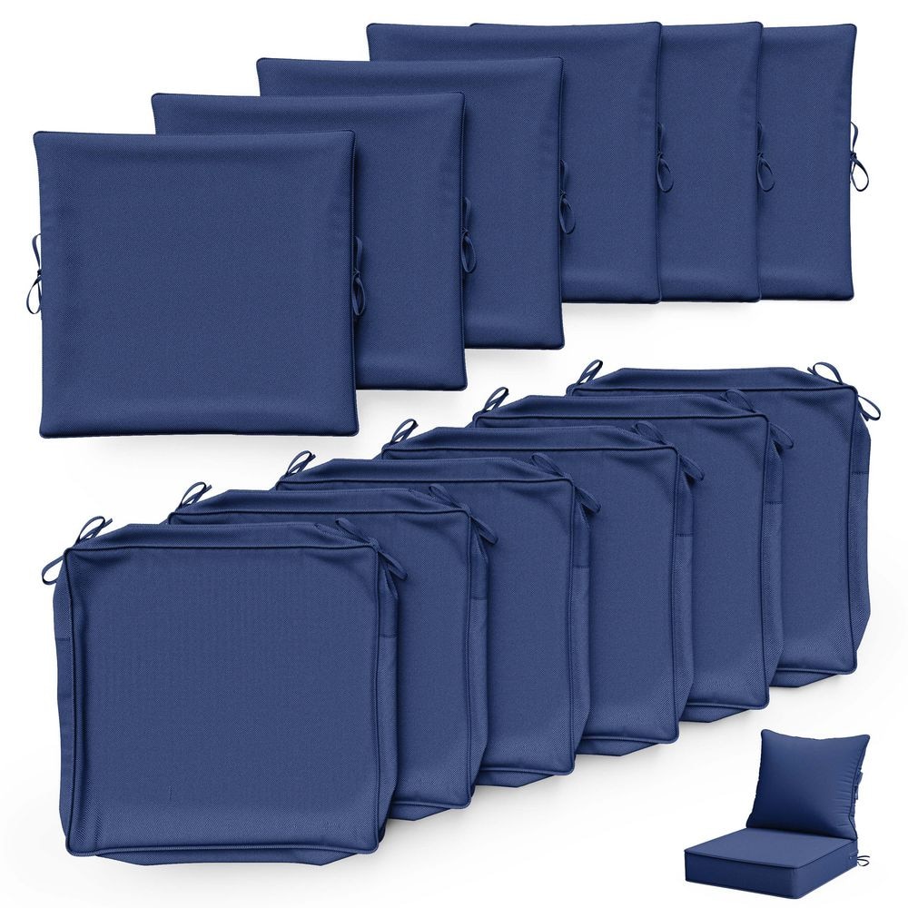 24 in. x 24 in. Slipcover Replacement Outdoor Waterproof Seat&Back Cover Set for Chair and Sofa Blue (6-Pack) price history on PriceWatchPro