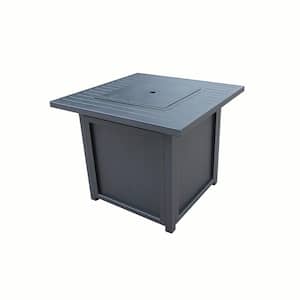 30 in. Black Square Metal Fire Pit Table