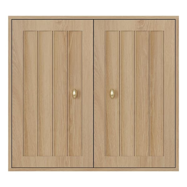 24.21 in. W x 22.05 in. H Rectangular Oak Surface Mount Bathroom Medicine Cabinet without Mirror