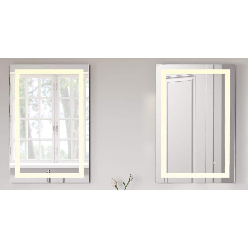 24" x 30" Frameless Bathroom Vanity Mirror with LED Light