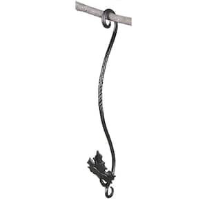 18 in. Tall Black Powder Coat Iron Double Ended Maple Leaf Extender