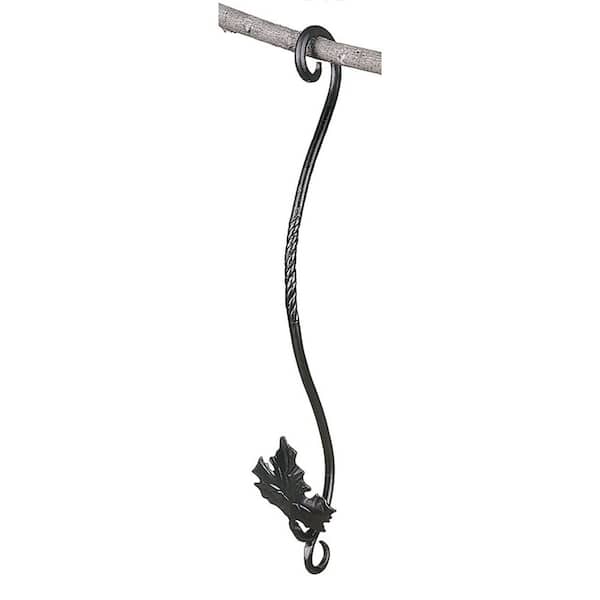 ACHLA DESIGNS 18 in. Tall Black Powder Coat Iron Double Ended Maple Leaf Extender