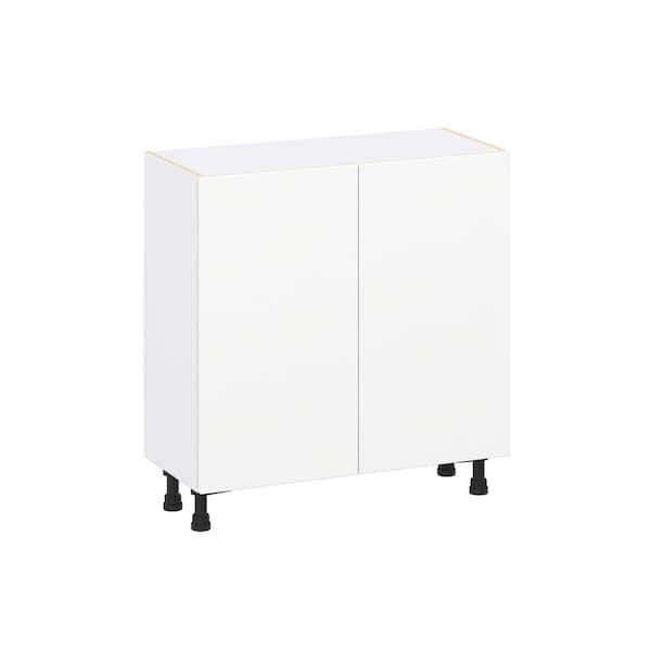 Timberline 33 in. W x 14 in. D x 34.5 in. H Assembled Slab Full Height Door Base Kitchen Cabinet in Bright White