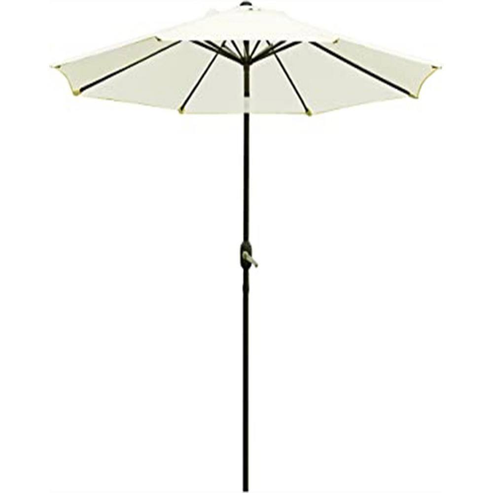 9 ft. Aluminum Market Crank and Tilt Patio Umbrella with 8-Sturdy Ribs in B