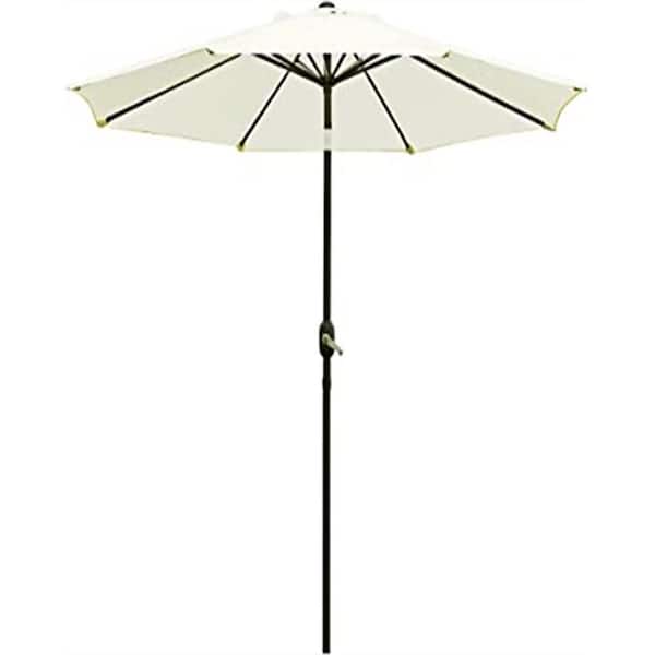 Unbranded 9 ft. Aluminum Market Crank and Tilt Patio Umbrella with 8-Sturdy Ribs in Beige