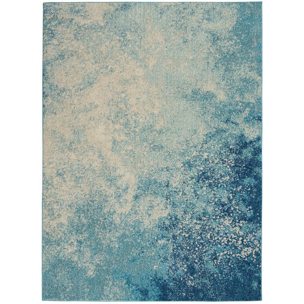 Passion Navy Light Blue 5 ft. x 7 ft. Abstract Contemporary Area Rug price history on PriceWatchPro