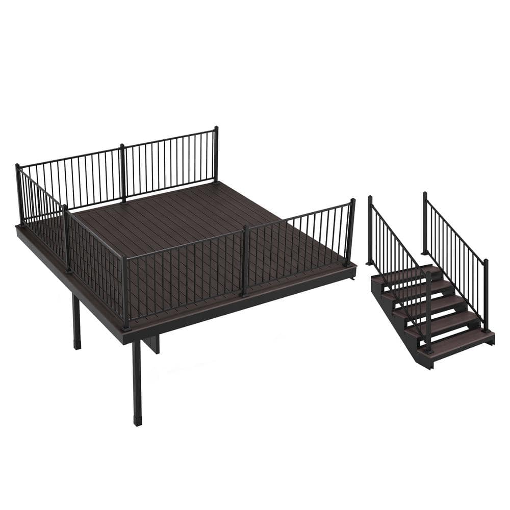 FORTRESS Infinity Attached 12 ft. x 12 ft. Tiger Cove Composite Deck ...