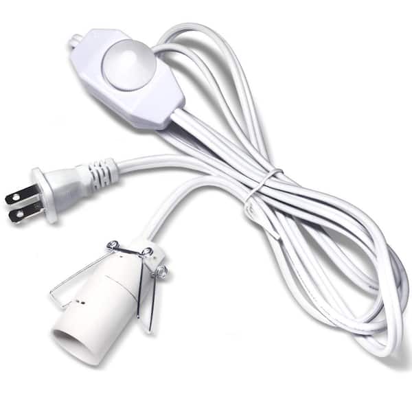 6 ft. White Salt Lamp Cord with Dimmer Control and Base Assembly for Himalayan Salt Lamps