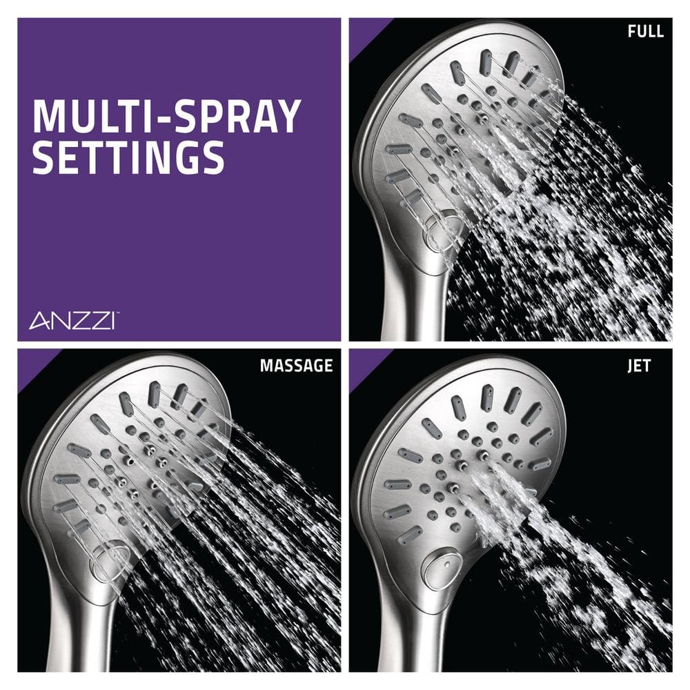 Polished Chrome Dual Wall Mount Handheld Shower Head