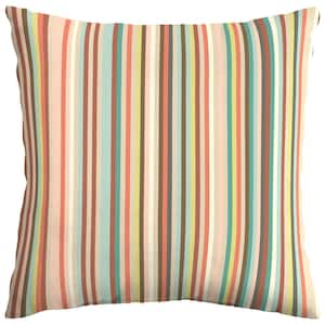 2 Piece Multicolor The Pillow Collection Set of 2 18 x 18 Down Filled Inagua Flags Throw Pillows