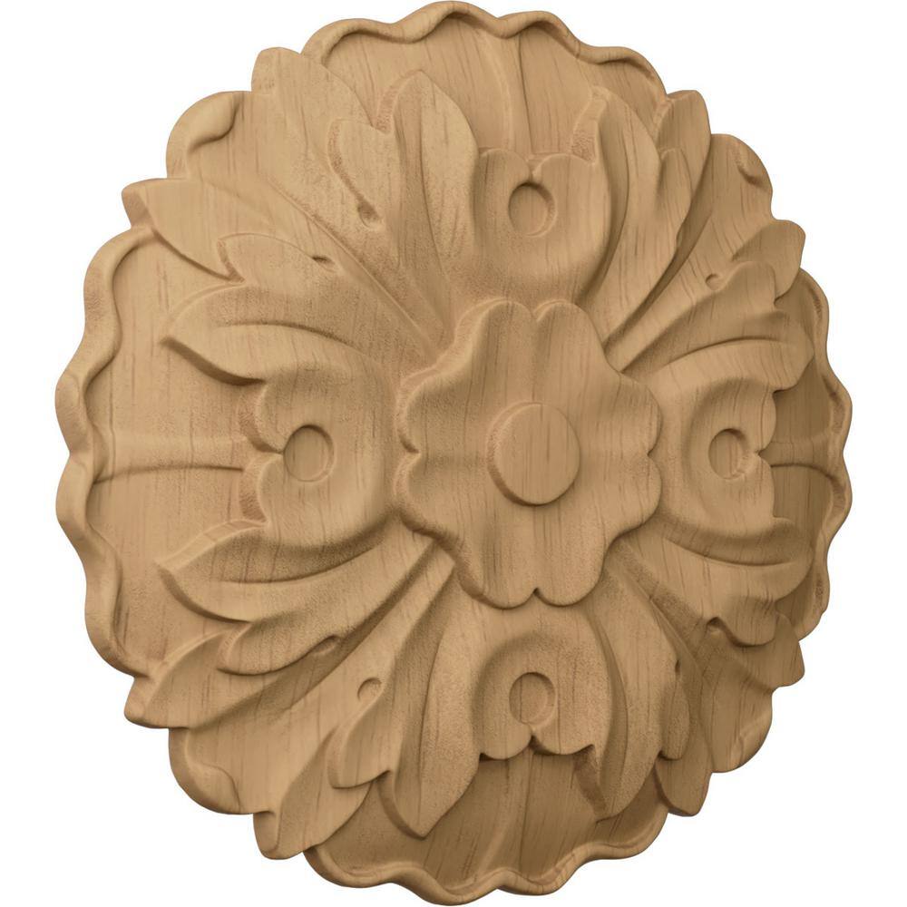 Small Lindenwood Floral Round Rosette, 4.5" x 4.5" x 0.625"