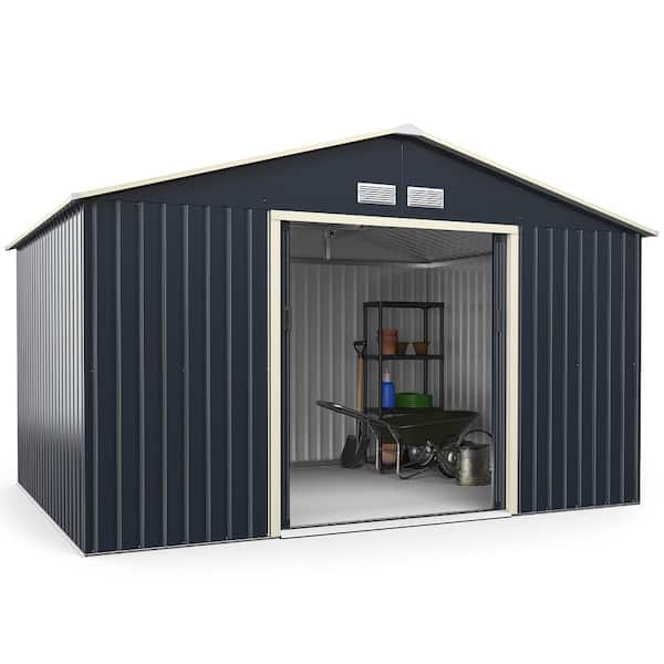 Costway 11.2 ft. W x 6.9 ft. D Metal Shed with 94.08 sq. ft.