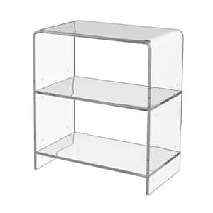 25.0 in. H x 22.0 in. W x 12.0 in. D Clear Crystal Clear 2-Shelf Acrylic Bookcase