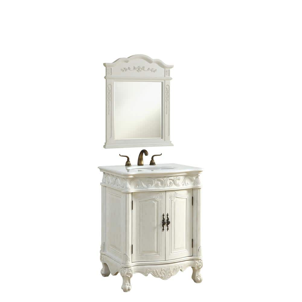 Simply Living 27 in. W x 21 in. D x 35 in. H Bath Vanity in Antique White w