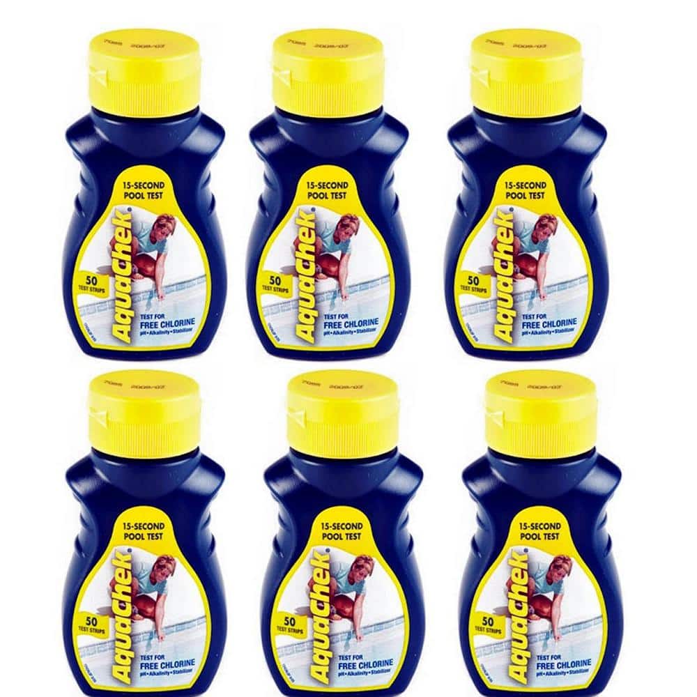 Swimming Pool and Spa Chlorine 4-in-1 Test Strips Aquacheck (6-Pack)