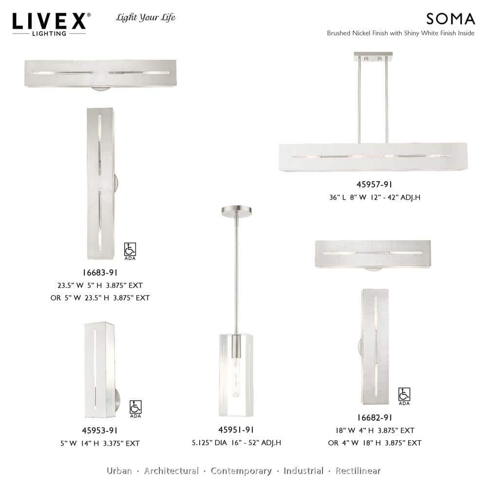 Soma Brushed Nickel Dimmable 3-Light Outdoor Vanity Sconce