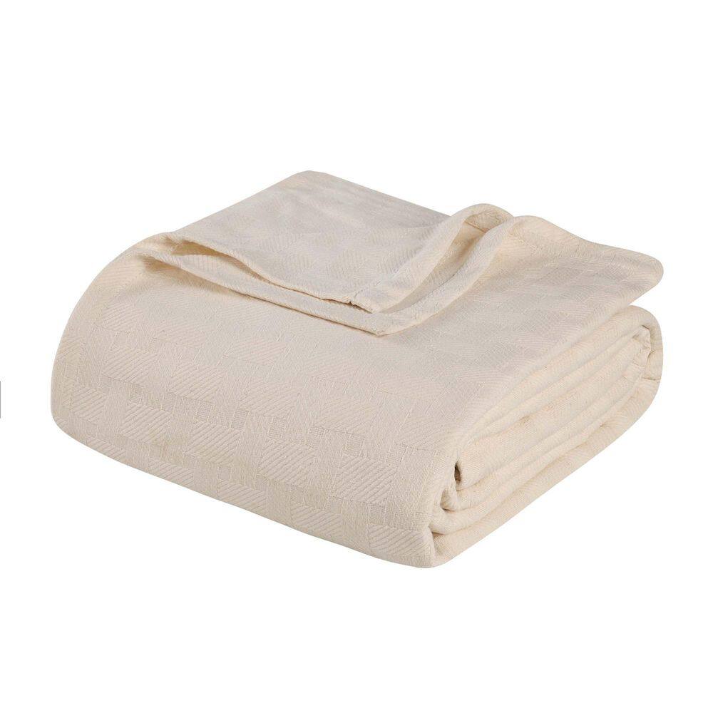 Basketweave Ivory Classic Farmhouse All-Season Cotton Twin Blanket price history on PriceWatchPro