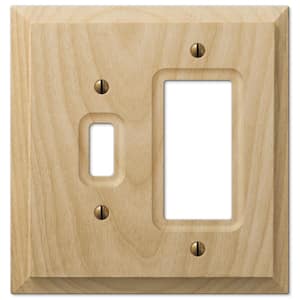 Cabin 2-Gang Unfinished 1-Toggle/1-Rocker Wood Wall Plate