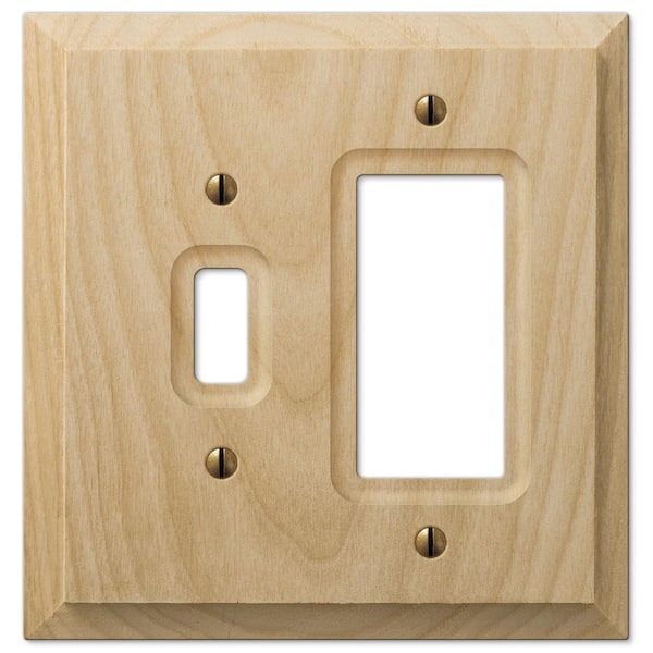 AMERELLE Cabin 2-Gang Unfinished 1-Toggle/1-Rocker Wood Wall Plate
