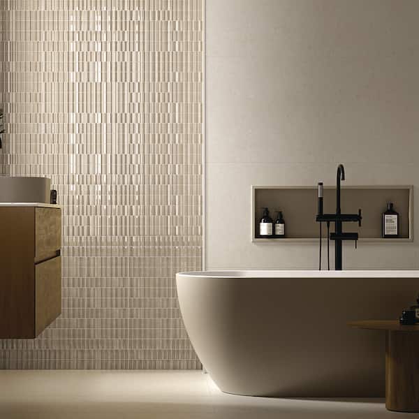 Tranquil Ivory 2.5 in. x 10 in. Glossy Porcelain Rectangular Wall Tile (5.166 sq. ft. /Case)
