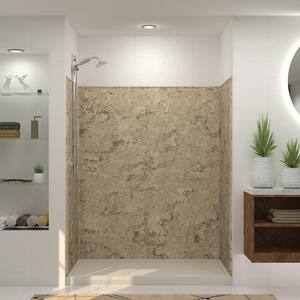 Studio 60 in. W x 72 in. H x 36 in. D 3-Piece Glue Up Alcove Shower Wall Surrounds in Sand Mountain
