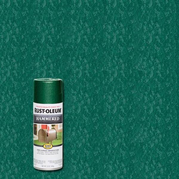 Rust-Oleum Stops Rust 12 oz. Hammered Deep Green Protective Spray Paint (6-Pack)