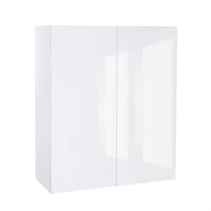 Quick Assemble Modern Style, White Gloss 36 x 36 in. Wall Kitchen Cabinet, 2 Door (36 in. W x 12 D x 36 in. H)