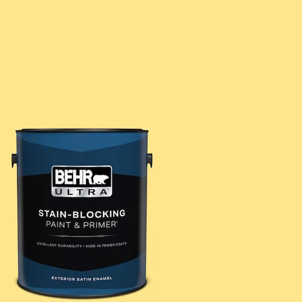 BEHR ULTRA 1 gal. #370A-3 Bicycle Yellow Satin Enamel Exterior Paint & Primer